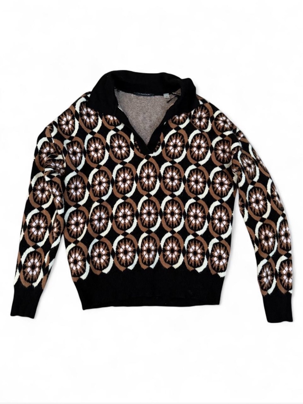 T Tahari Geometric Pattern Sweater